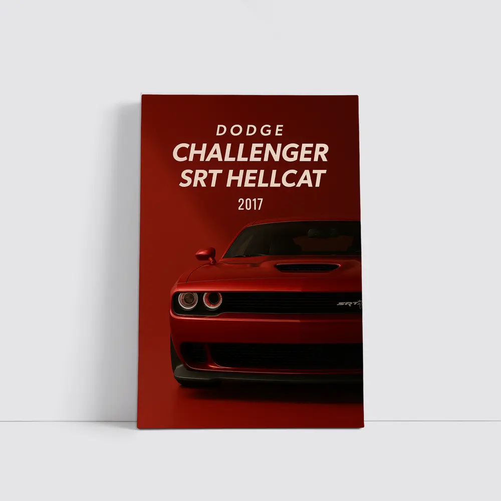 Dodge Challenger SRT Hellcat Red Background – Wall Art