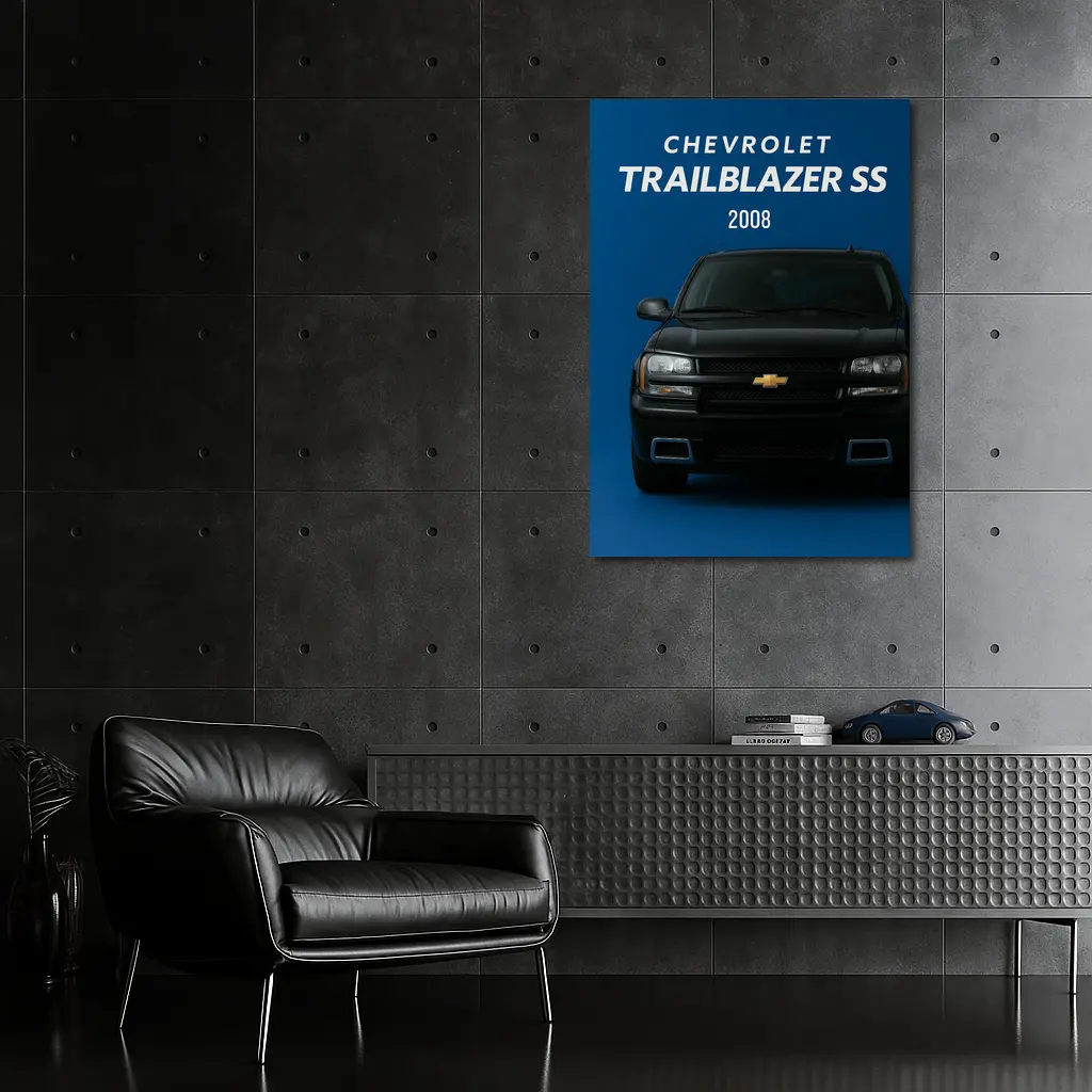 2008 Chevrolet Trailblazer SS Blue Background – Wall Art