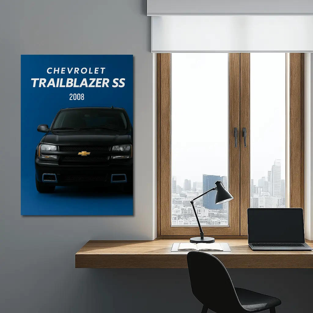 2008 Chevrolet Trailblazer SS Blue Background – Wall Art