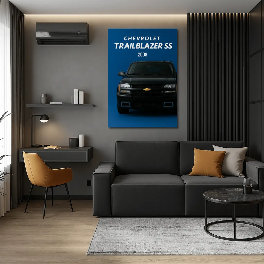 2008 Chevrolet Trailblazer SS Blue Background – Wall Art