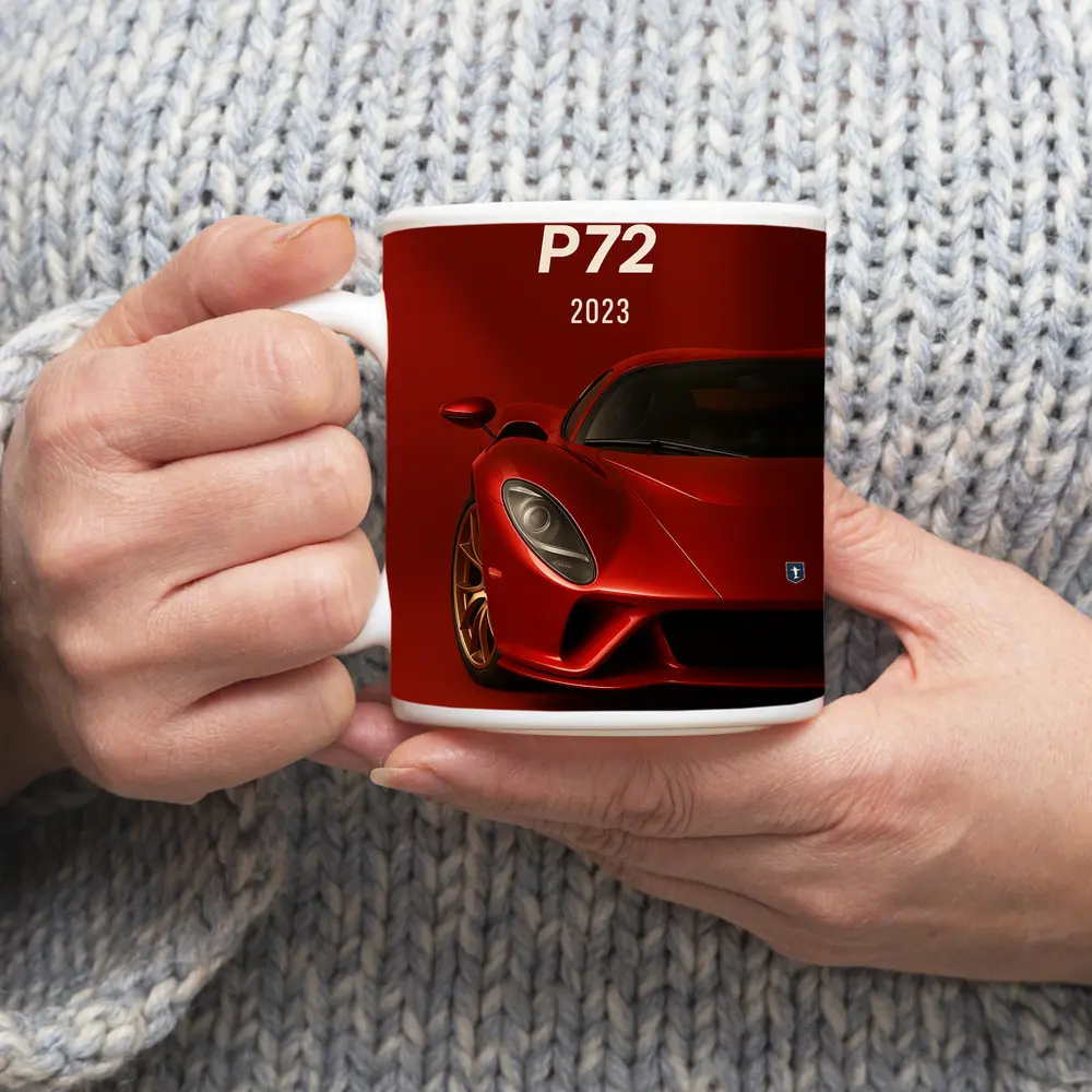 De Tomaso P72 Supercar Red Background – Mugs