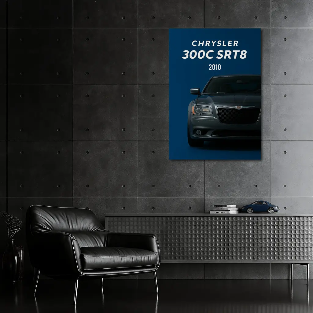 Chrysler 300C SRT8 Dark Blue Minimal Art – Wall Art