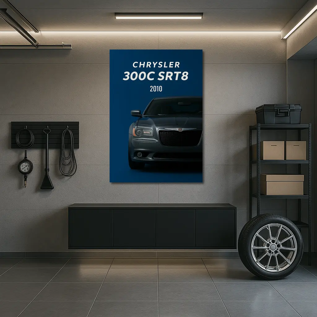 Chrysler 300C SRT8 Dark Blue Minimal Art – Wall Art