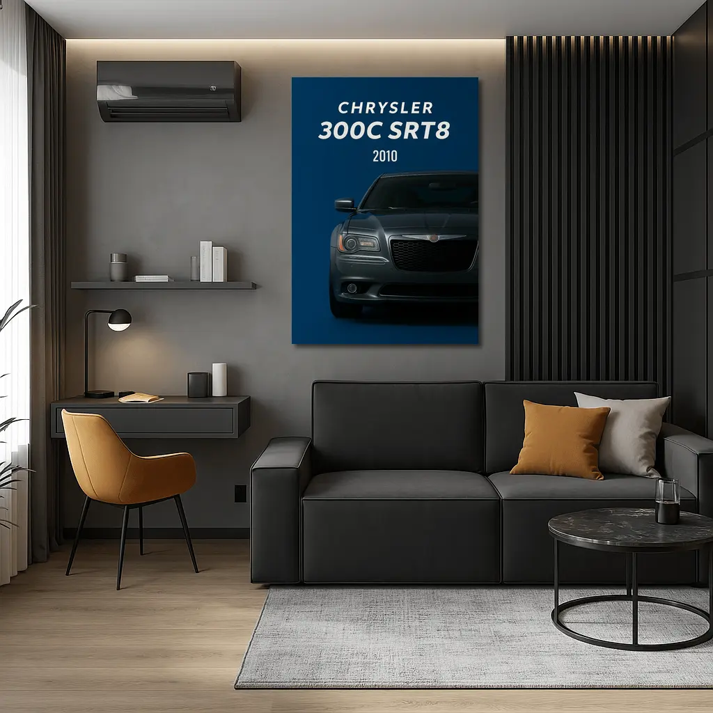 Chrysler 300C SRT8 Dark Blue Minimal Art – Wall Art