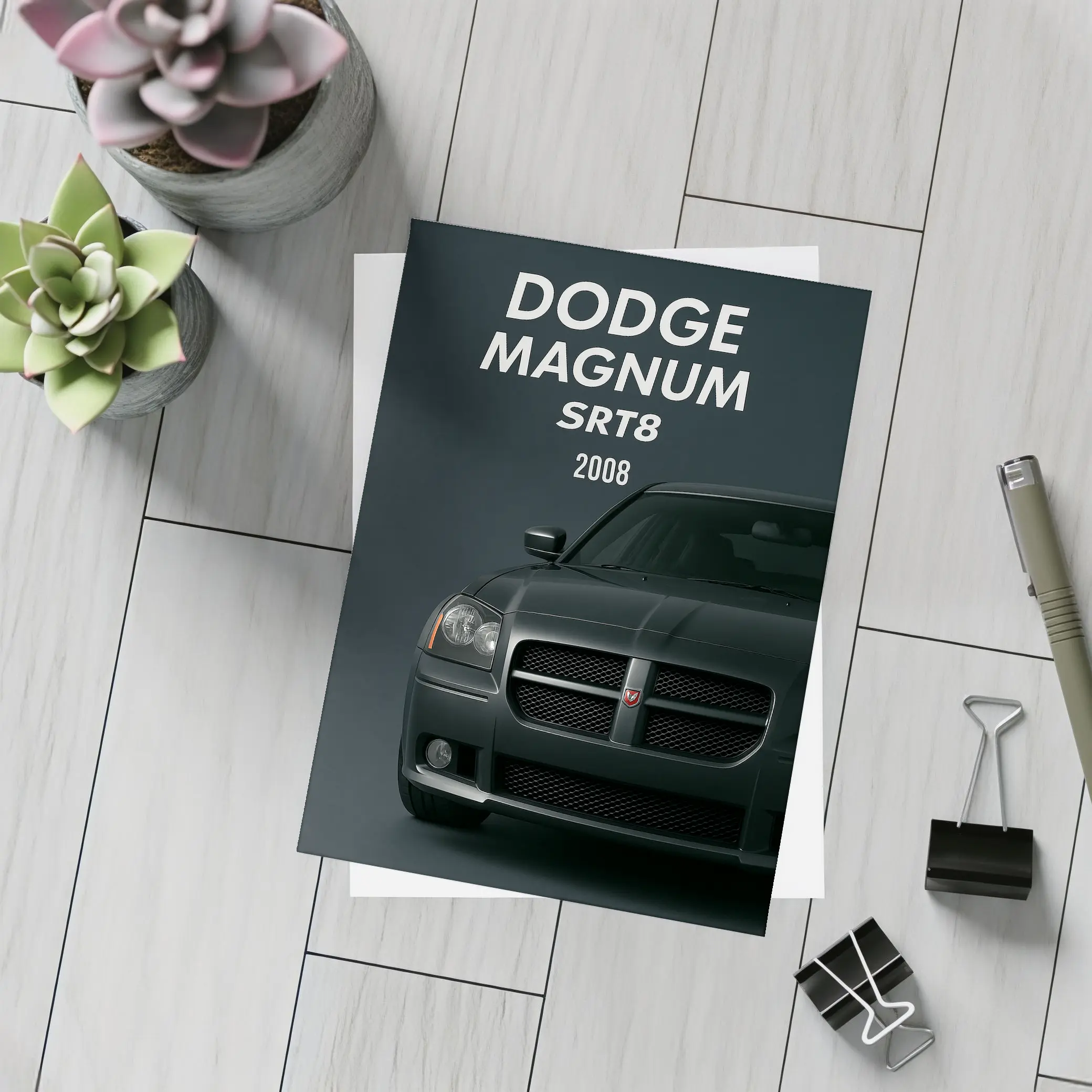 Dodge Magnum SRT8 Dark Studio Front View – Postcards