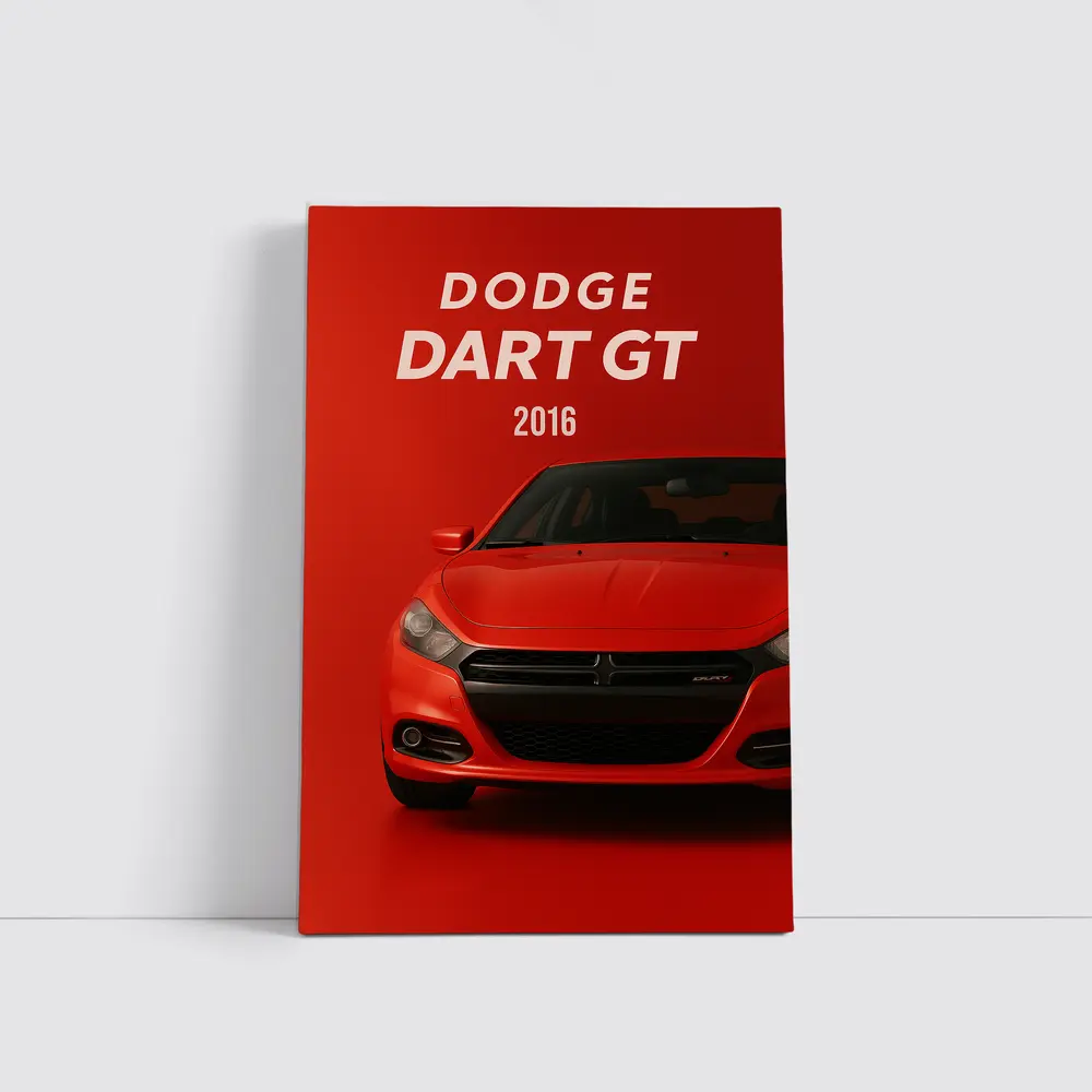 Dodge Dart GT Red Car Front View – Wall Art