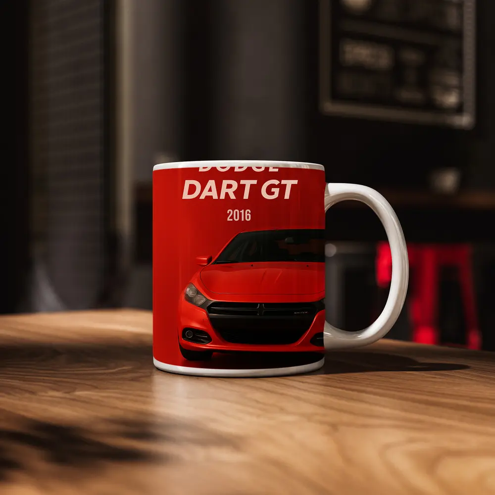 Dodge Dart GT Red Car Front View – Mugs