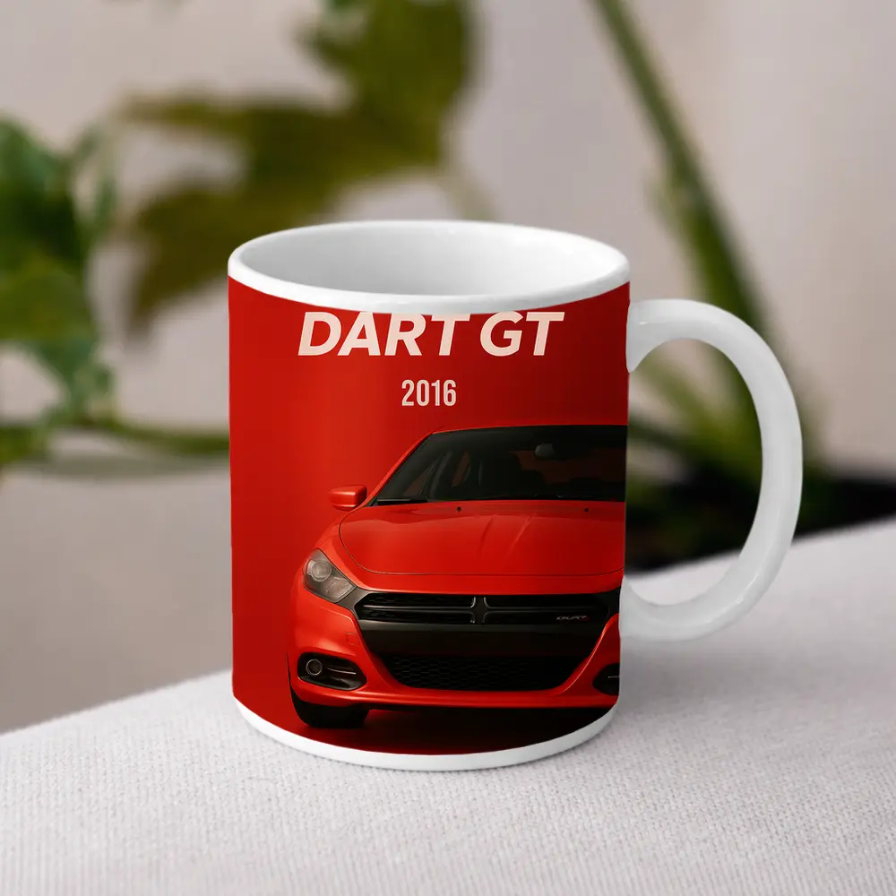 Dodge Dart GT Red Car Front View – Mugs