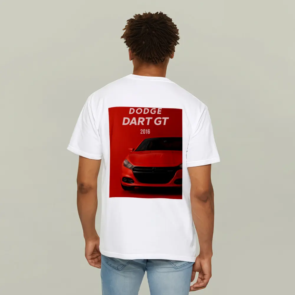 Dodge Dart GT Red Car Front View – T-Shirts
