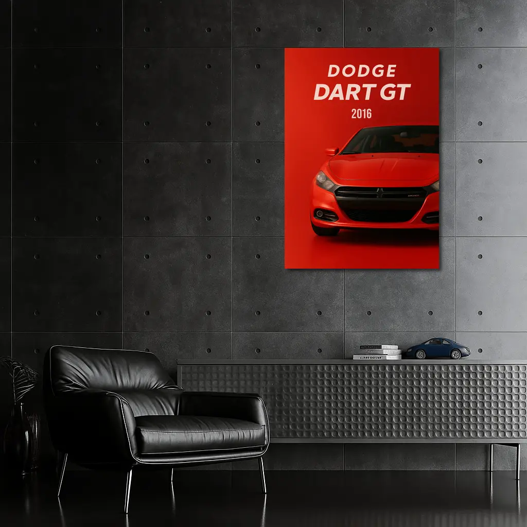 Dodge Dart GT Red Car Front View – Wall Art
