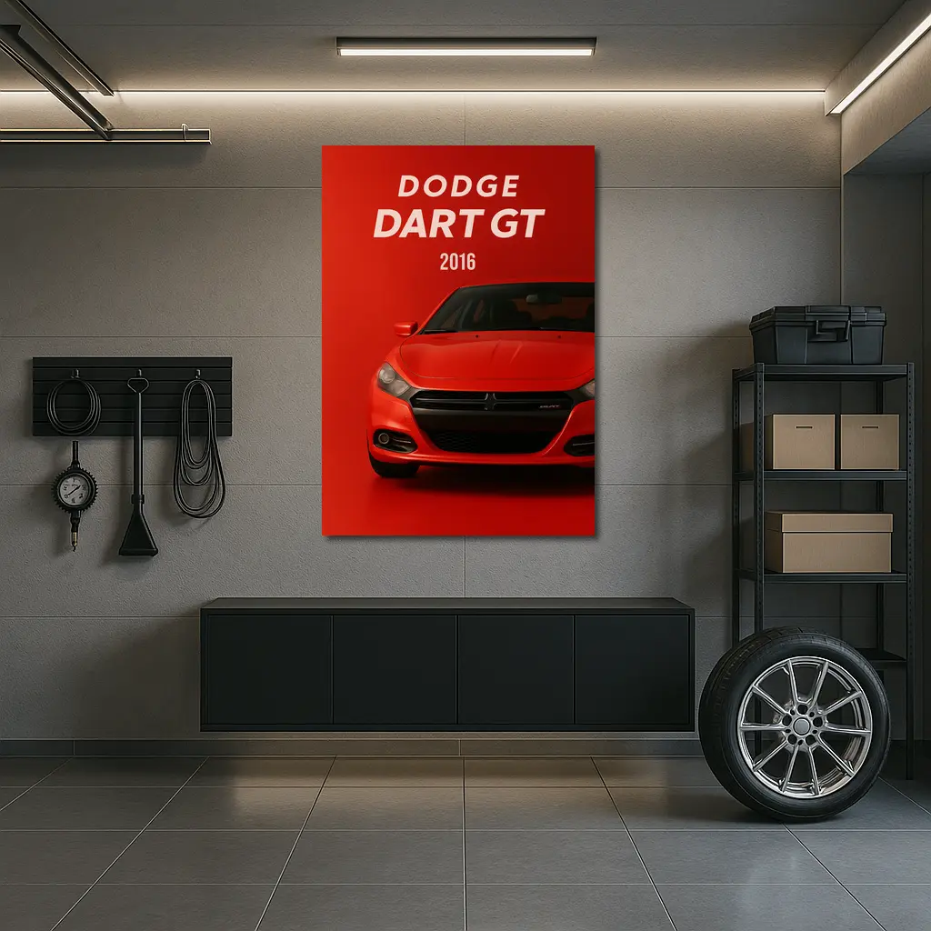Dodge Dart GT Red Car Front View – Wall Art