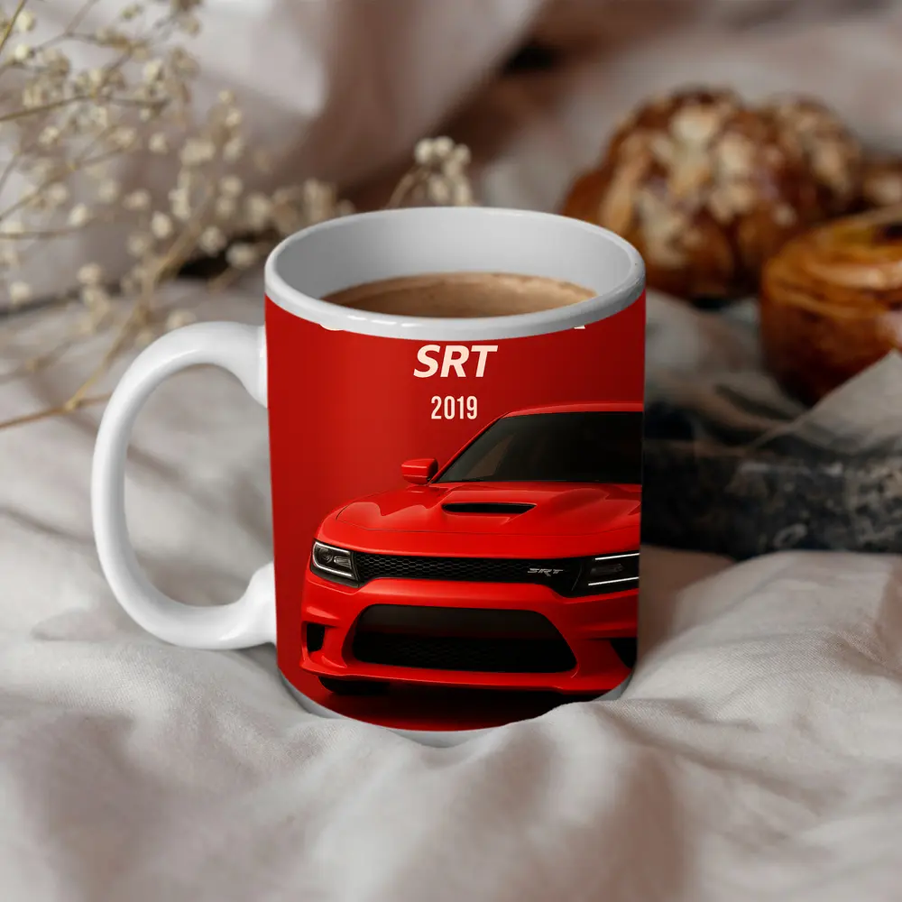 Dodge Charger SRT Red Muscle Car Art – Mugs
