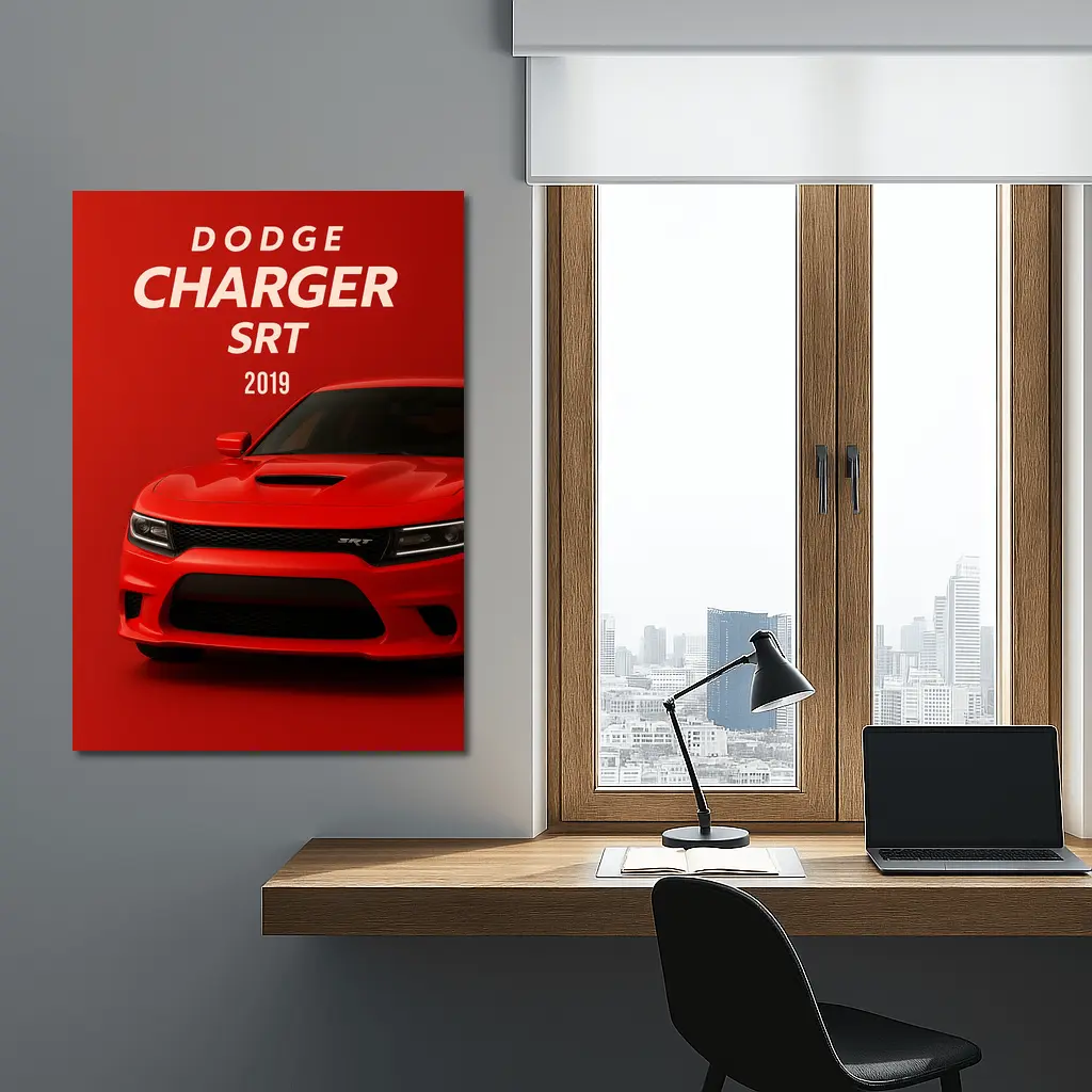 Dodge Charger SRT Red Muscle Car Art – Wall Art