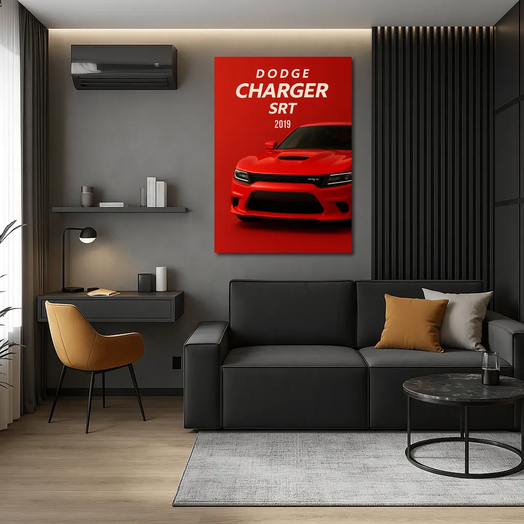Dodge Charger SRT Red Muscle Car Art – Wall Art