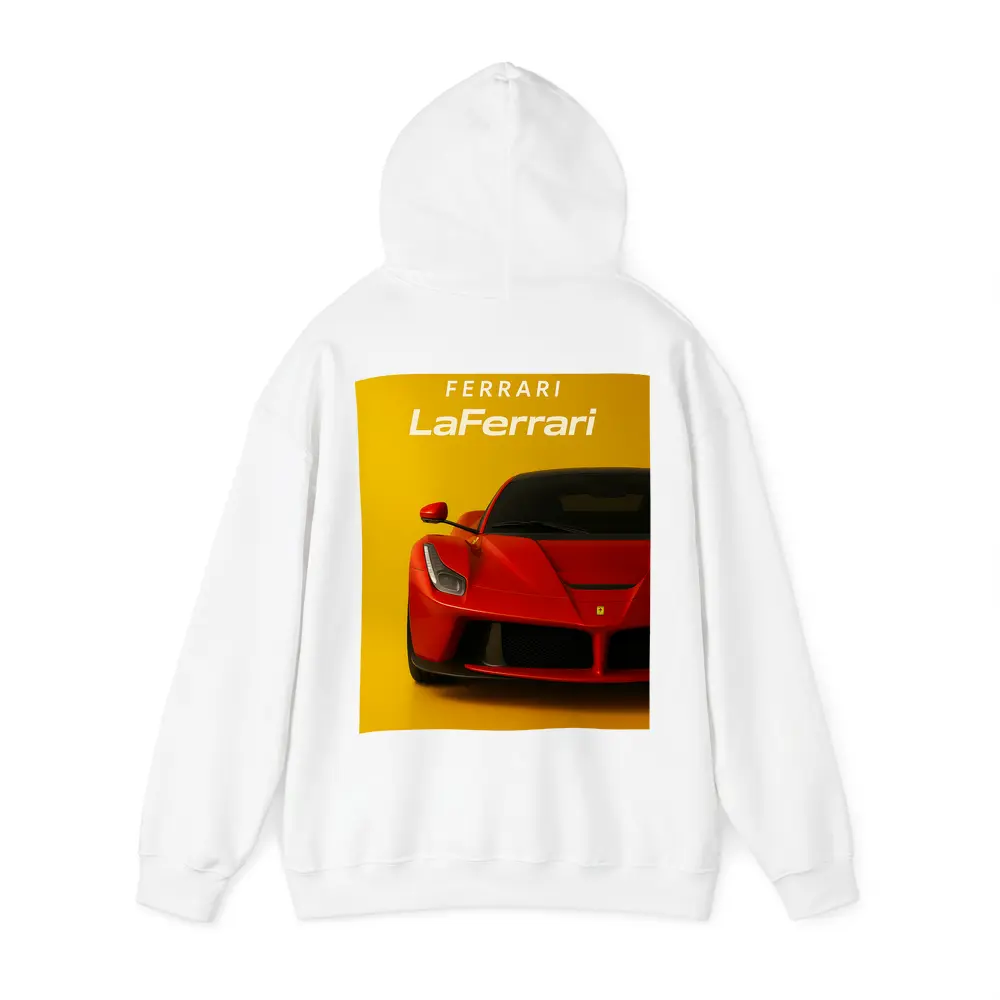 Ferrari LaFerrari Red Supercar Yellow Background – Hoodies