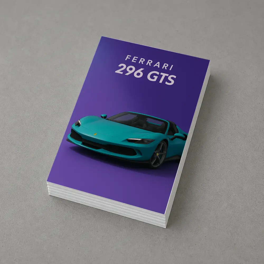 Ferrari 296 GTS Teal Purple Background Art – Postcards