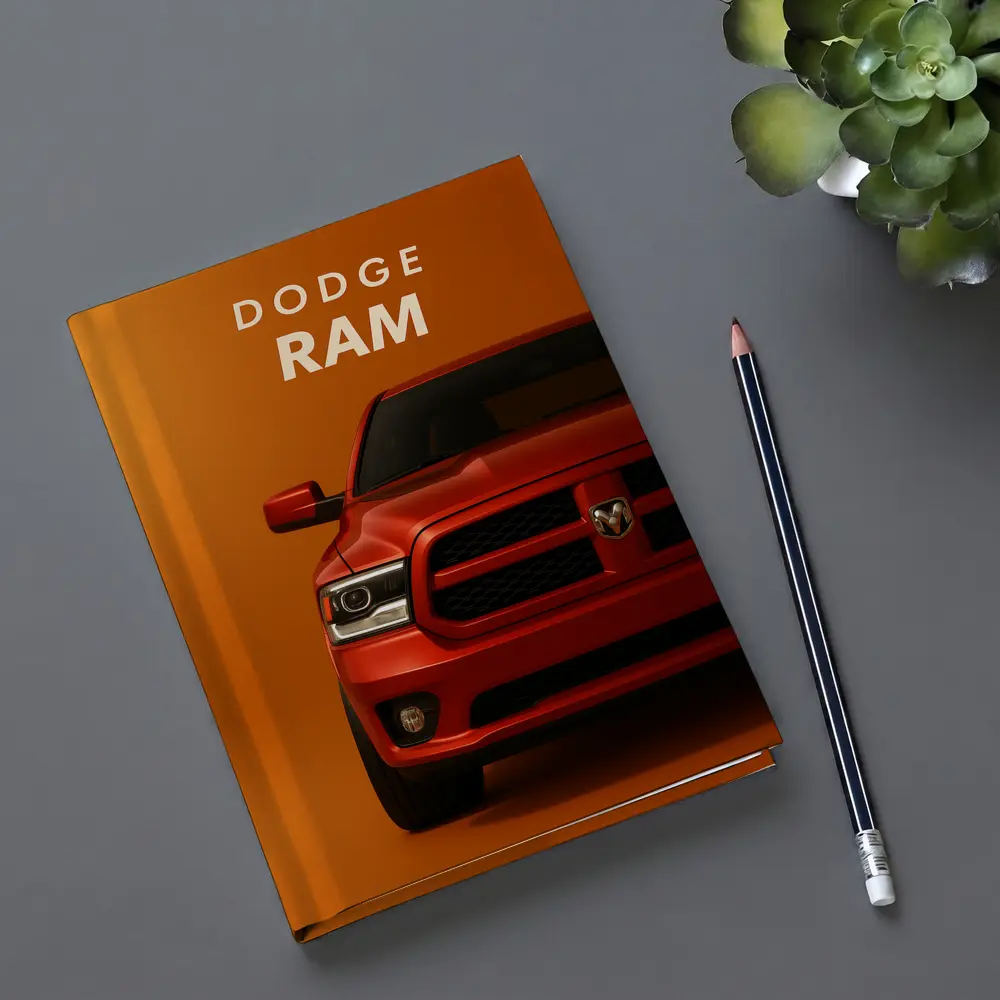 Dodge Ram Truck Bold Orange Background Art – Notebooks