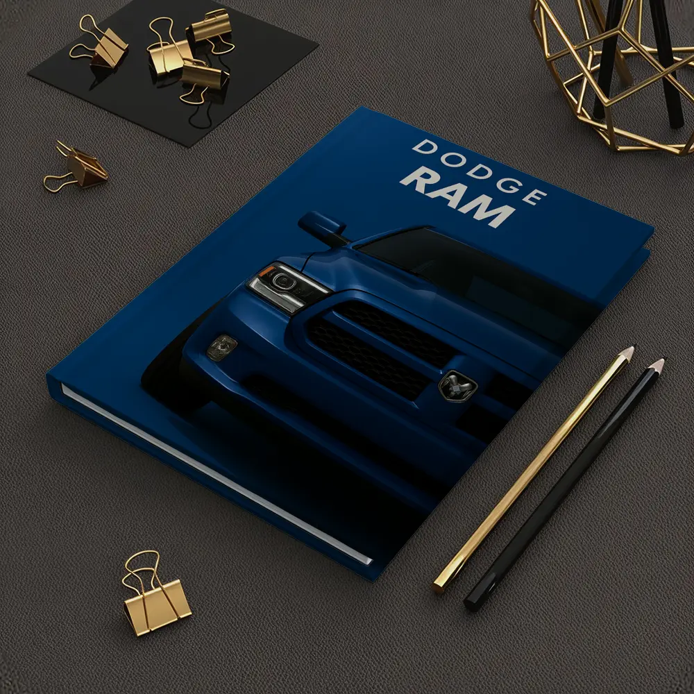 Dodge Ram Truck Blue Dark Background Art – Notebooks