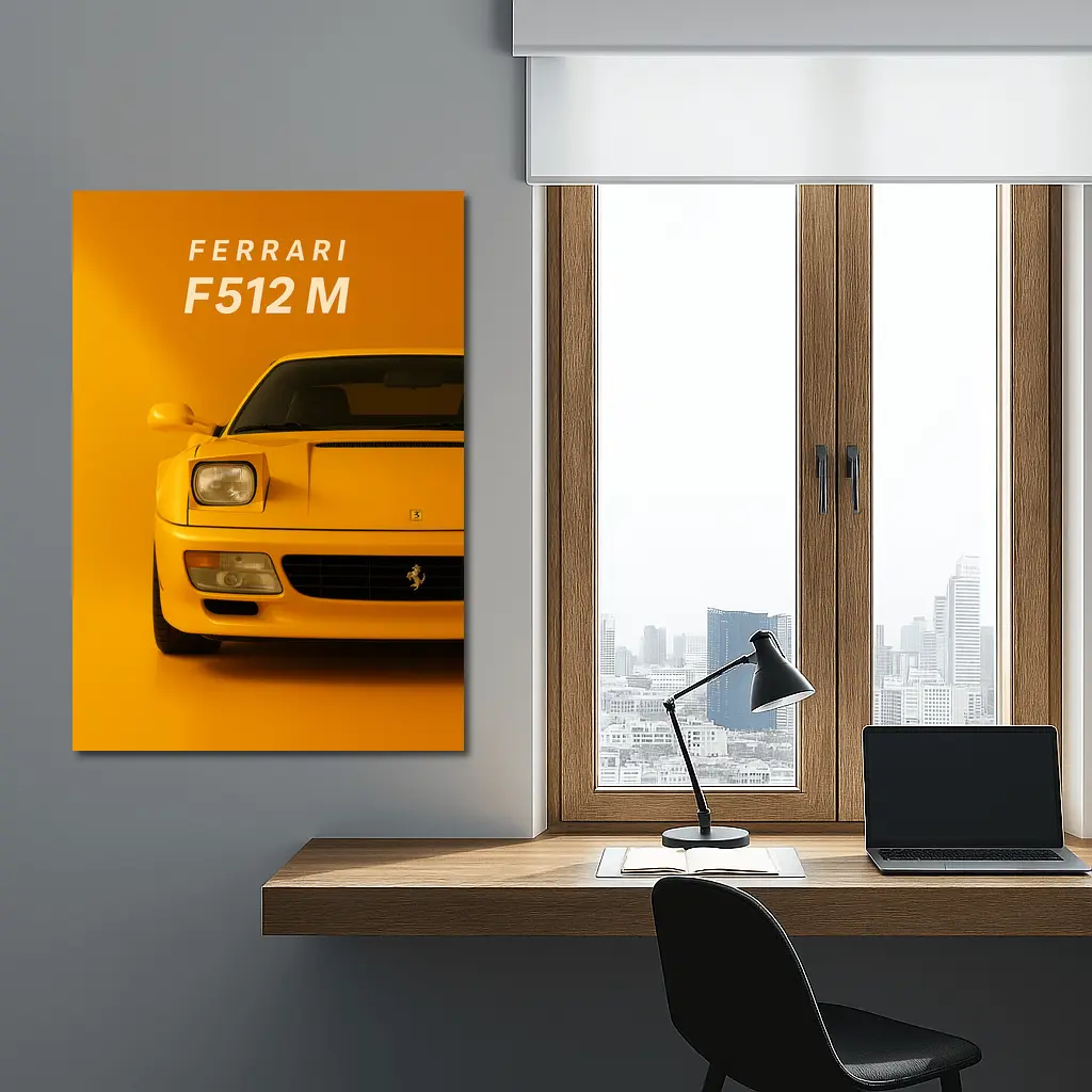 Ferrari F512 M Yellow Studio Shot – Wall Art