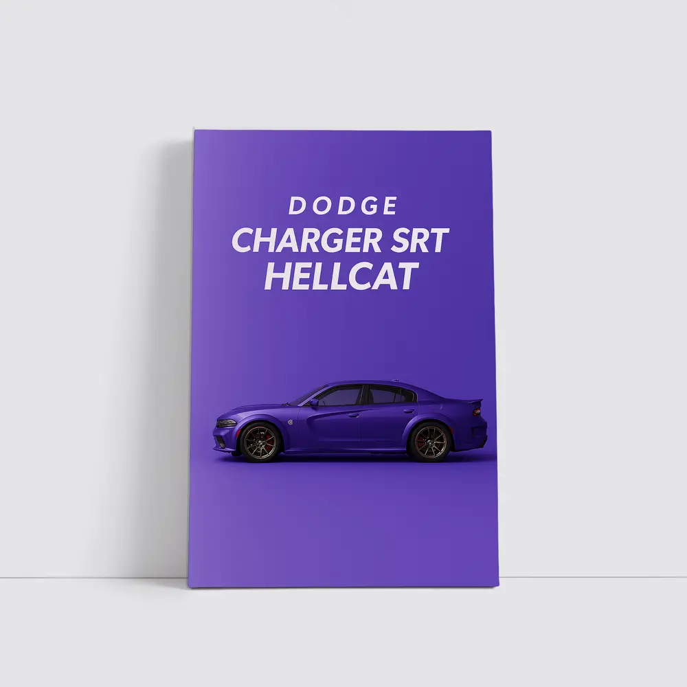 Dodge Charger SRT Hellcat Purple Background – Wall Art