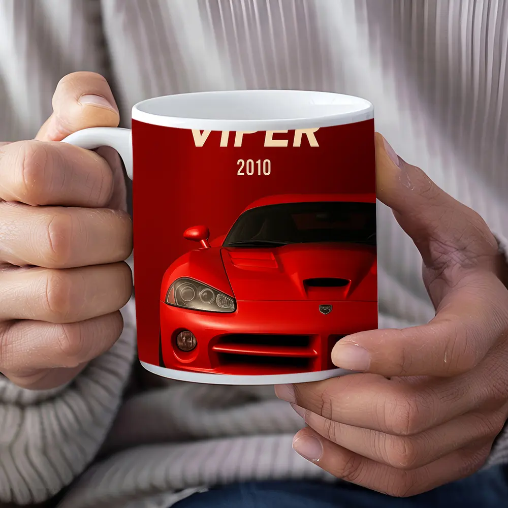 Dodge Viper Red Sports Car Front View – Mugs