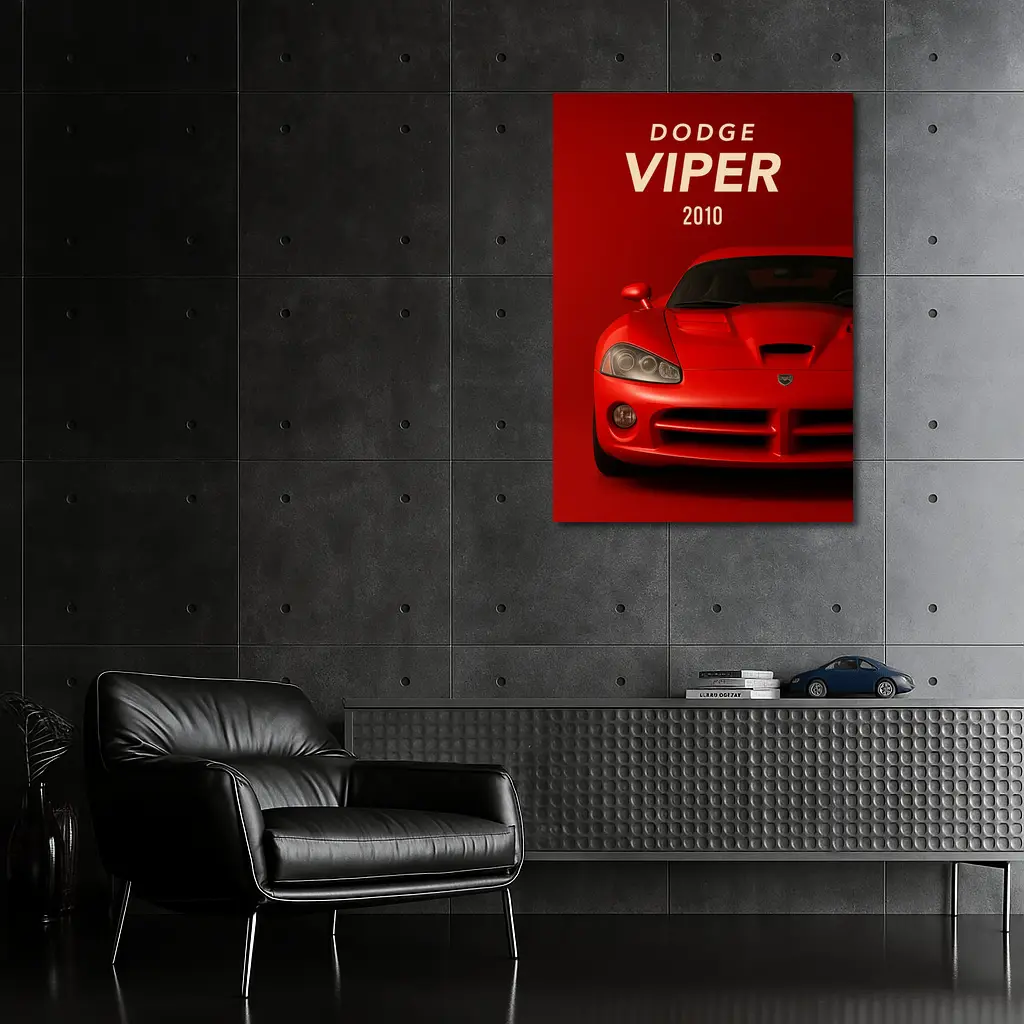 Dodge Viper Red Sports Car Front View – Wall Art