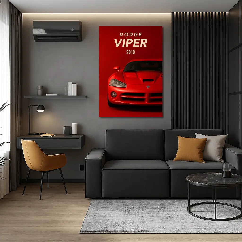 Dodge Viper Red Sports Car Front View – Wall Art