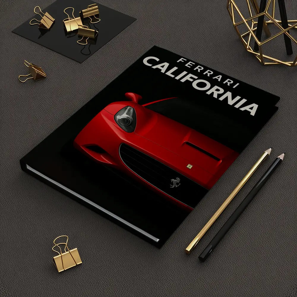 Ferrari California Red Car Dark Background – Notebooks