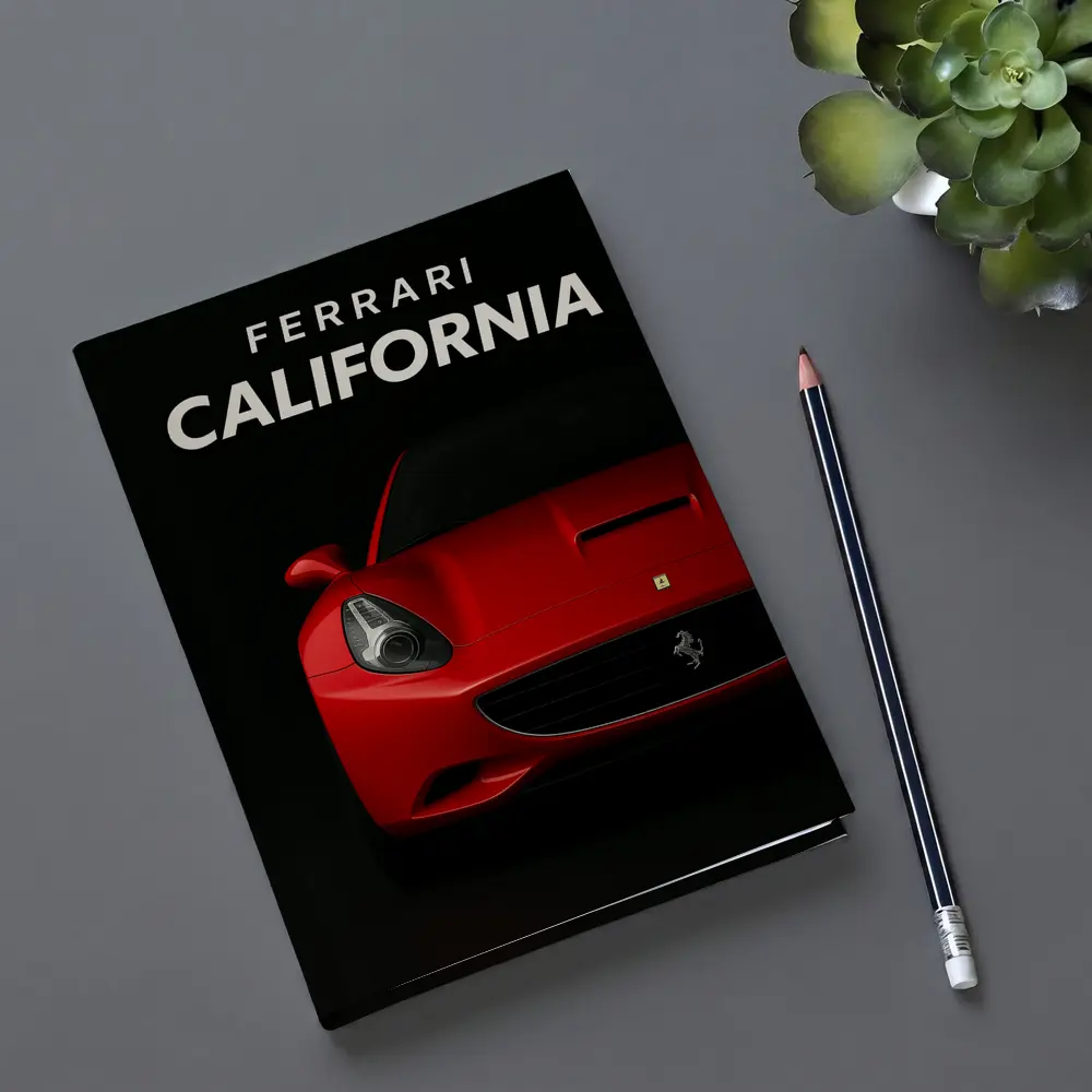 Ferrari California Red Car Dark Background – Notebooks