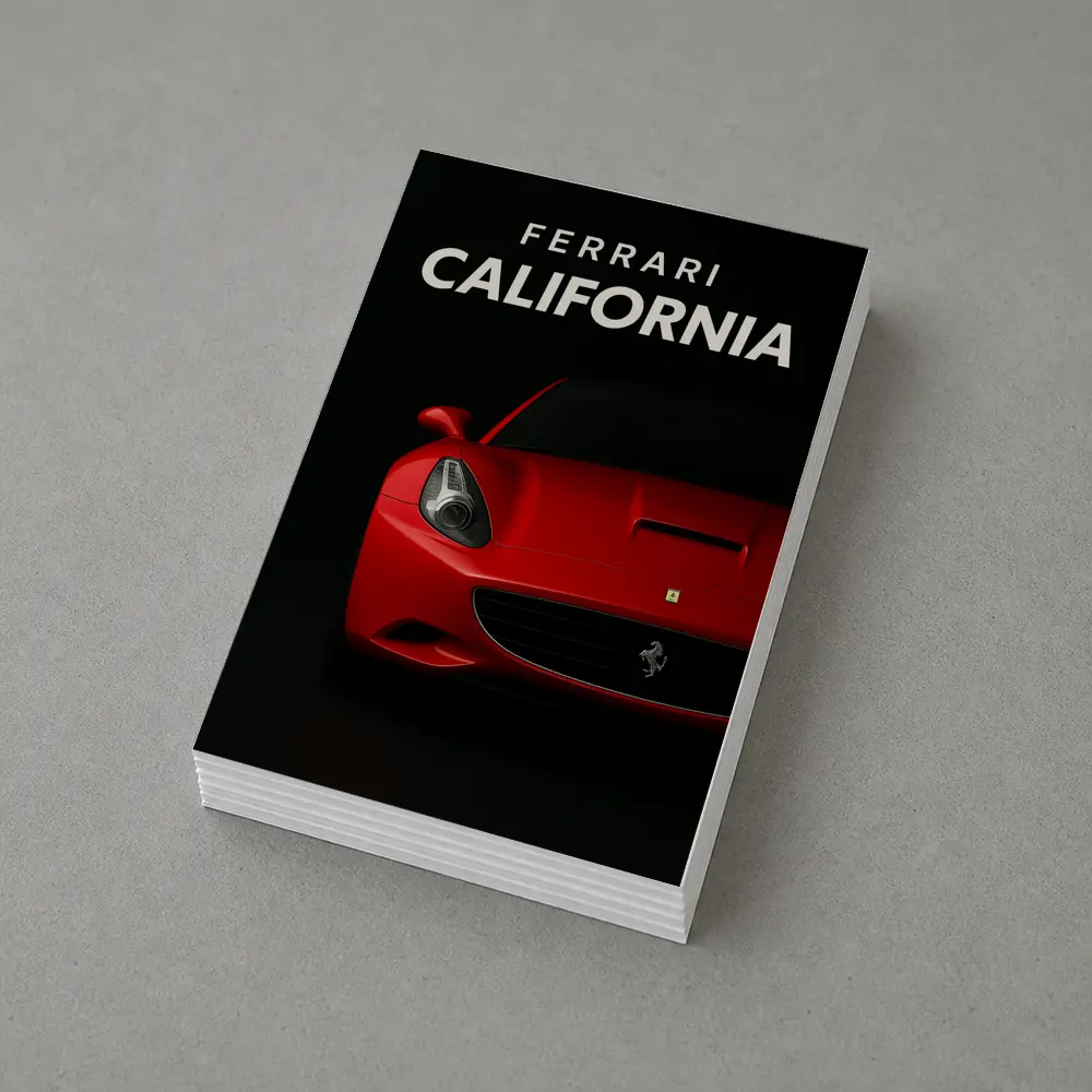 Ferrari California Red Car Dark Background – Postcards