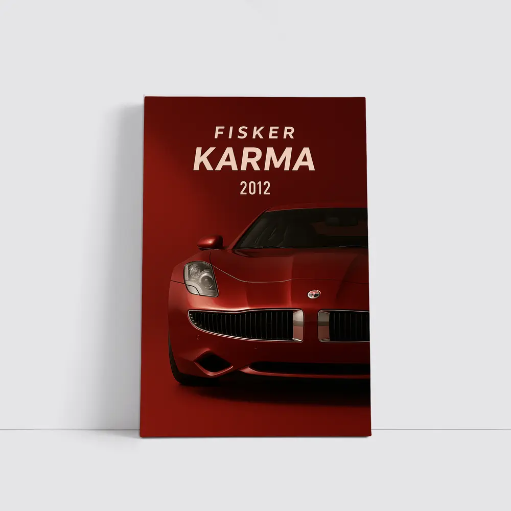 Fisker Karma 2012 Red Dark Background – Wall Art