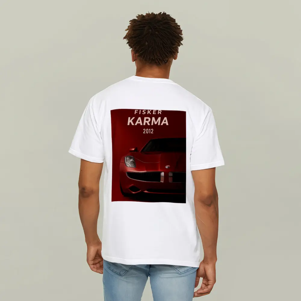Fisker Karma 2012 Red Dark Background – T-Shirts