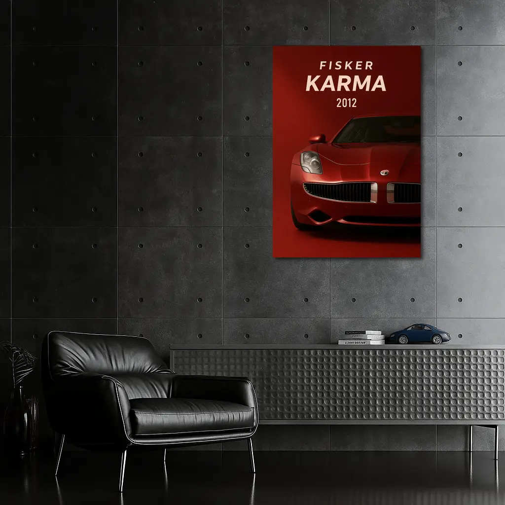 Fisker Karma 2012 Red Dark Background – Wall Art