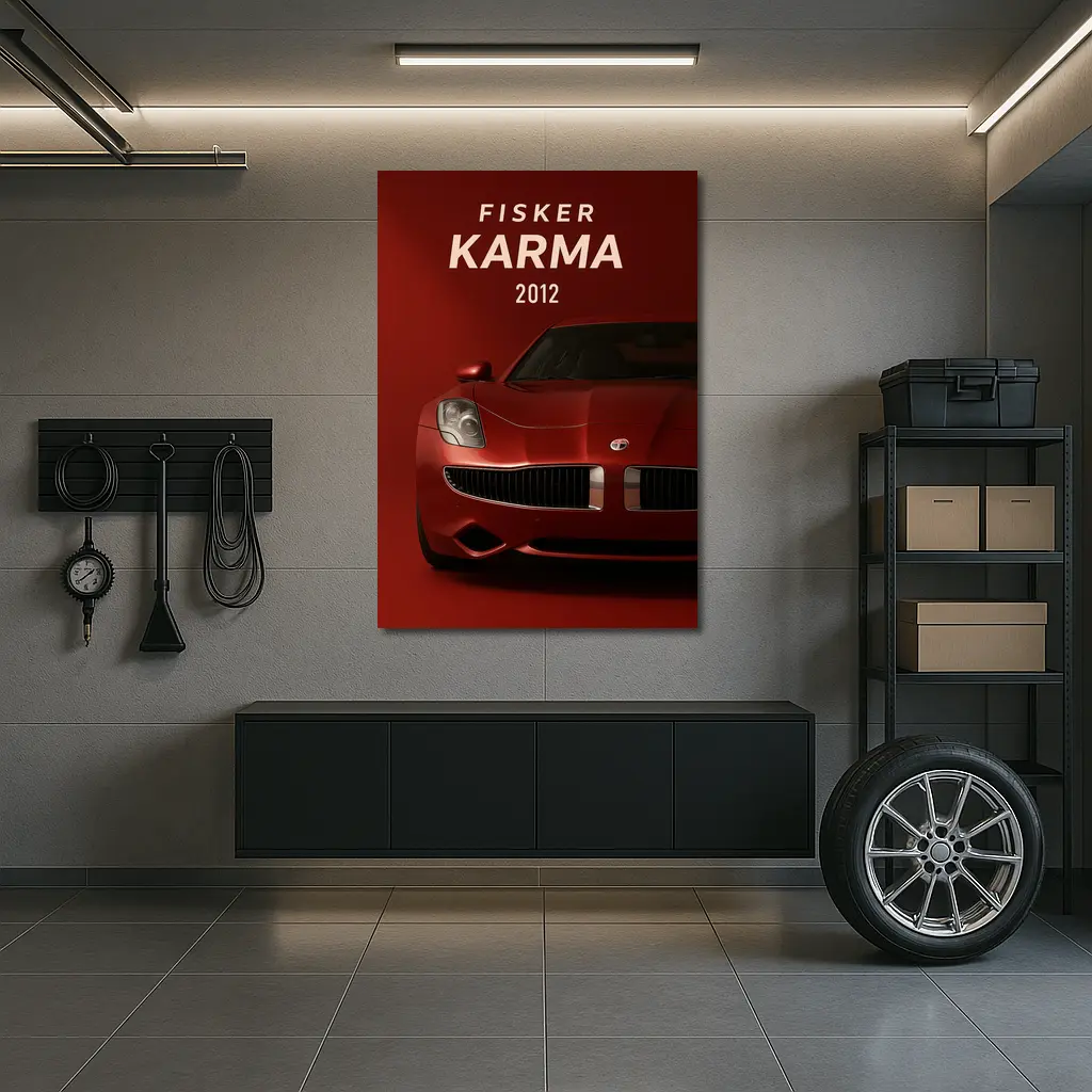 Fisker Karma 2012 Red Dark Background – Wall Art