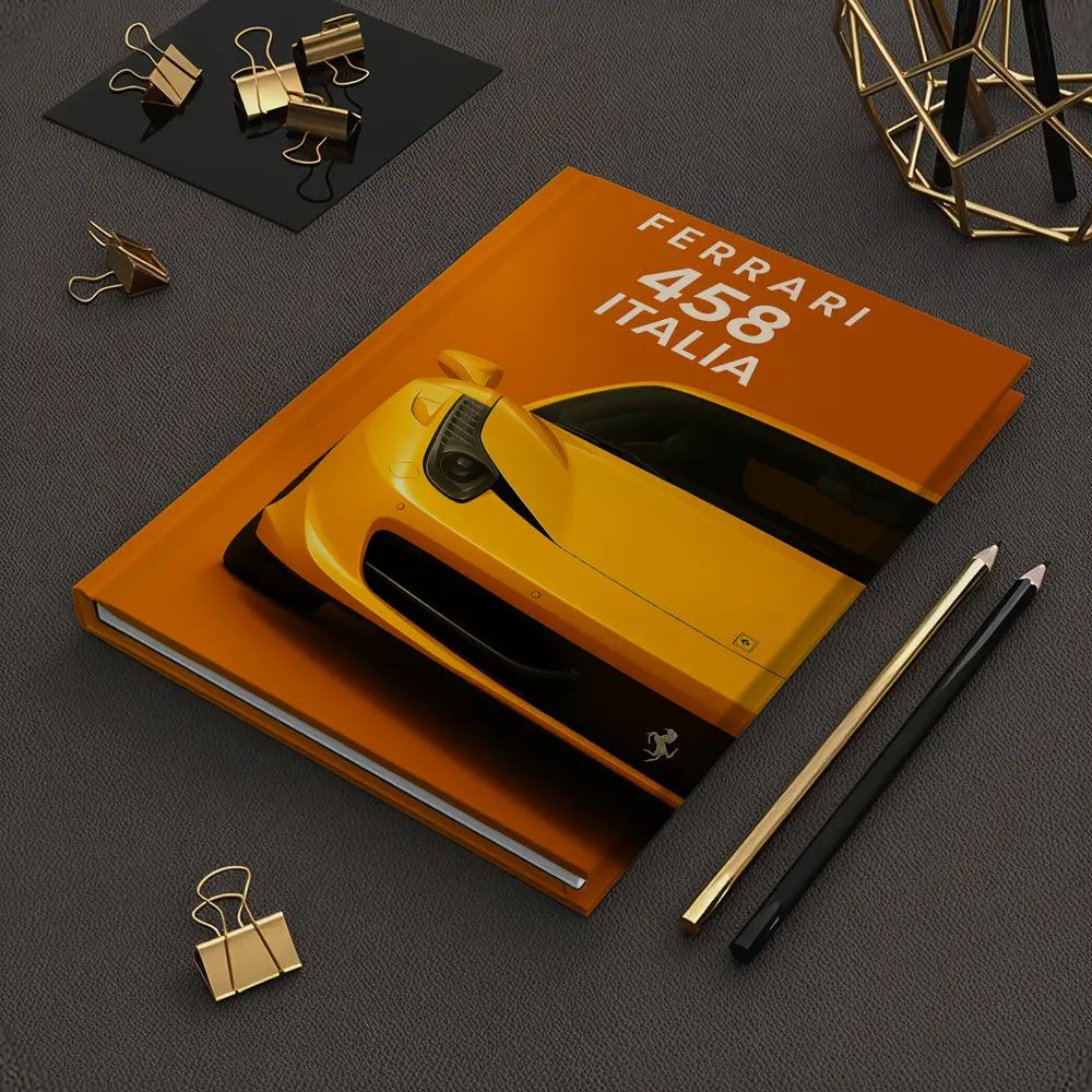 Ferrari 458 Italia Yellow Orange Background – Notebooks