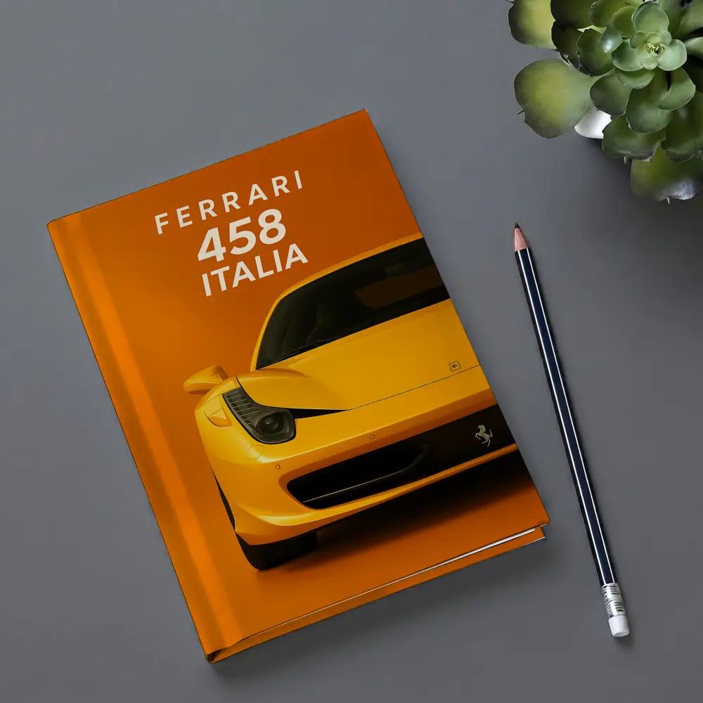 Ferrari 458 Italia Yellow Orange Background – Notebooks
