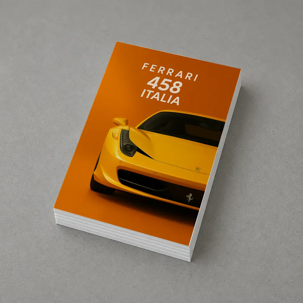 Ferrari 458 Italia Yellow Orange Background – Postcards