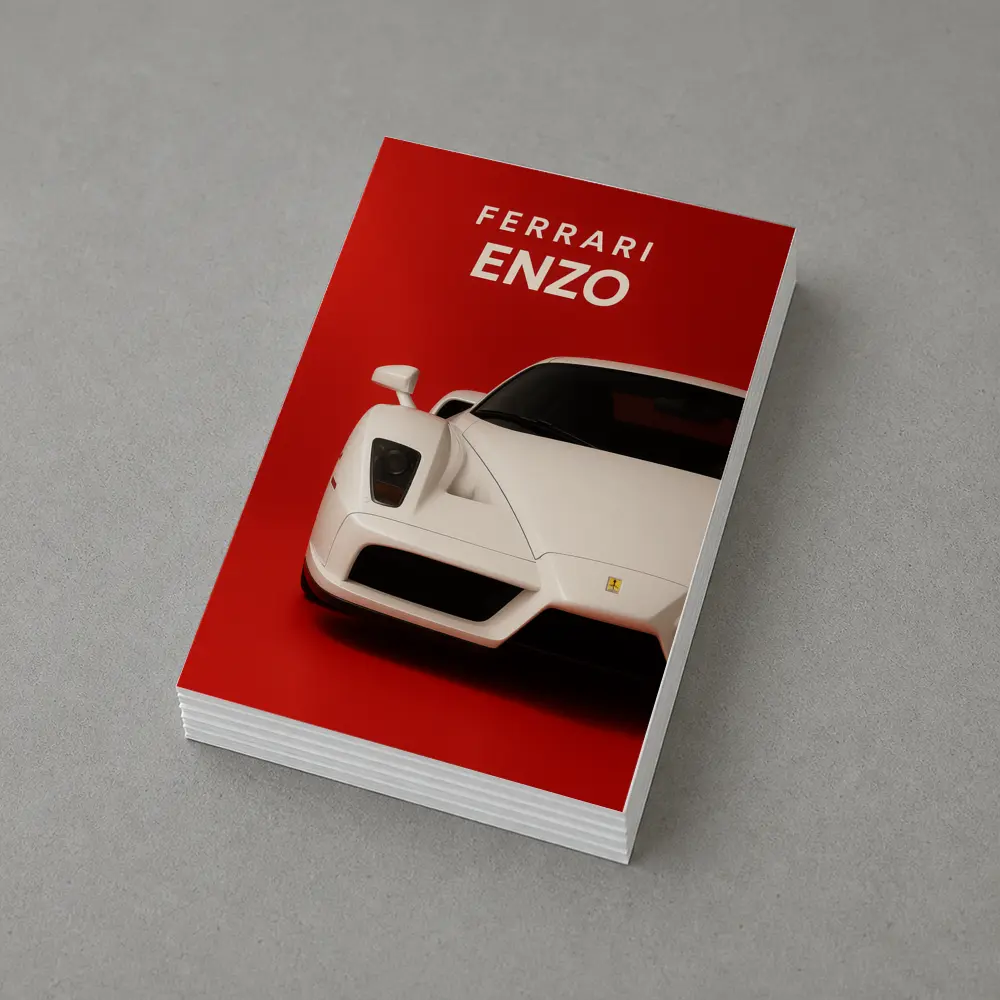 Ferrari Enzo White Car Red Background – Postcards
