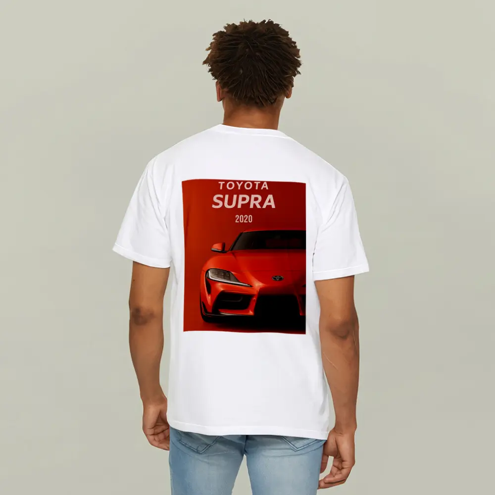 Toyota Supra 2020 Red Orange Background – T-Shirts