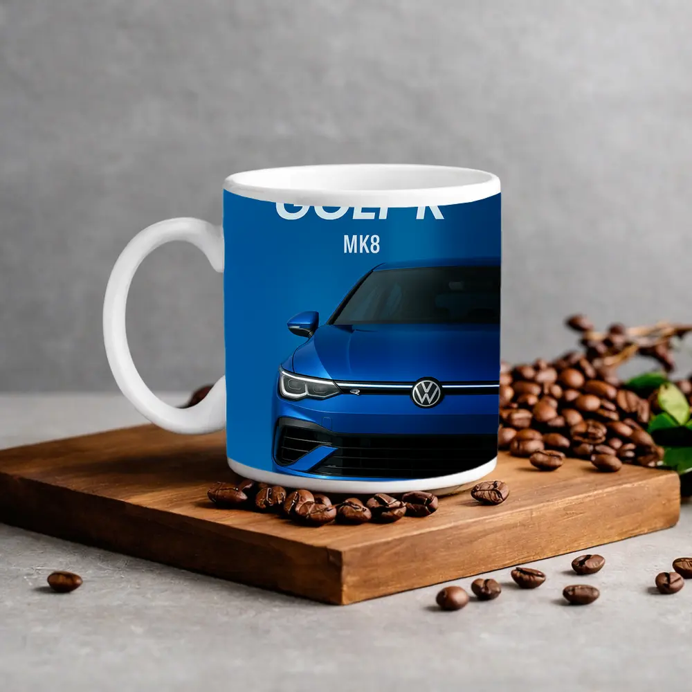 Volkswagen Golf R MK8 Blue Front View – Mugs