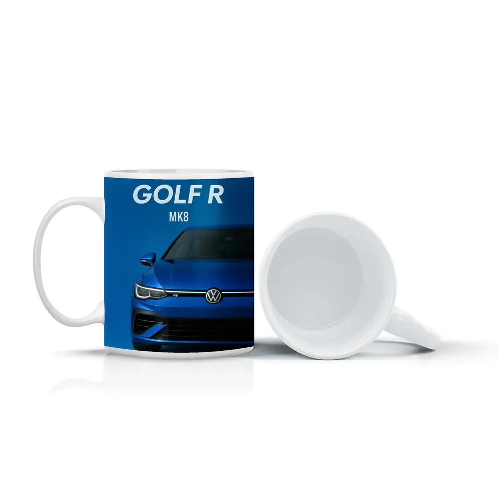 Volkswagen Golf R MK8 Blue Front View – Mugs