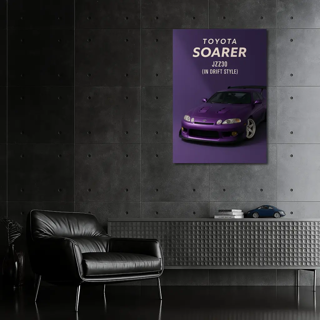 Toyota Soarer JZZ30 Purple Drift Style Art – Wall Art