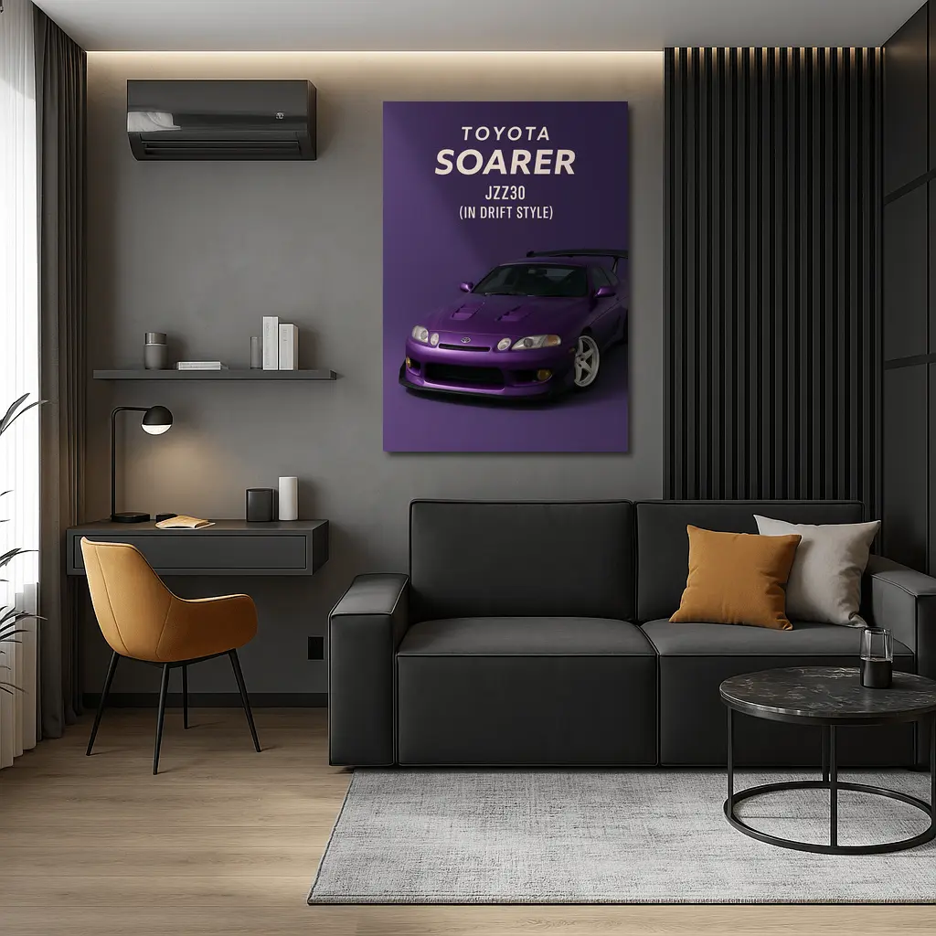 Toyota Soarer JZZ30 Purple Drift Style Art – Wall Art