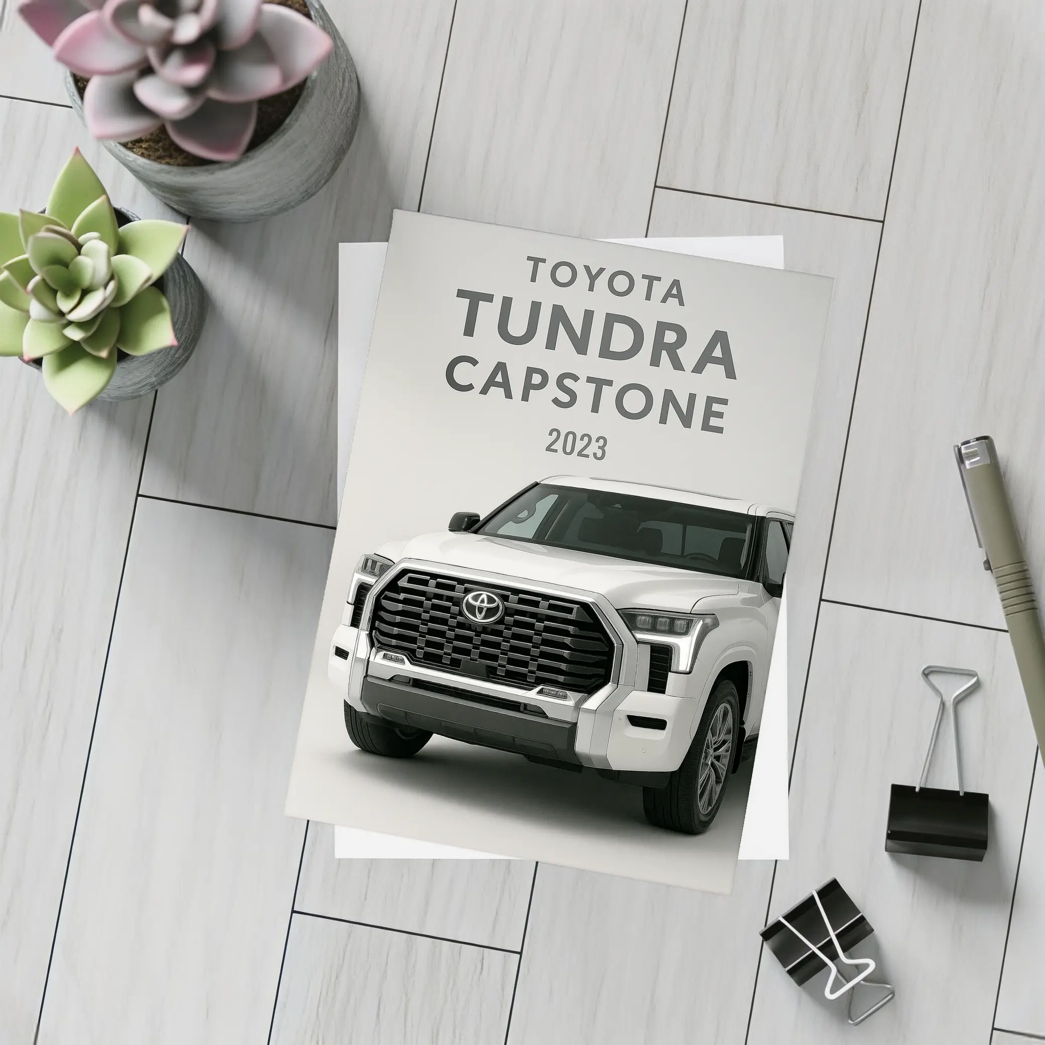 2023 Toyota Tundra Capstone White Truck – Postcards