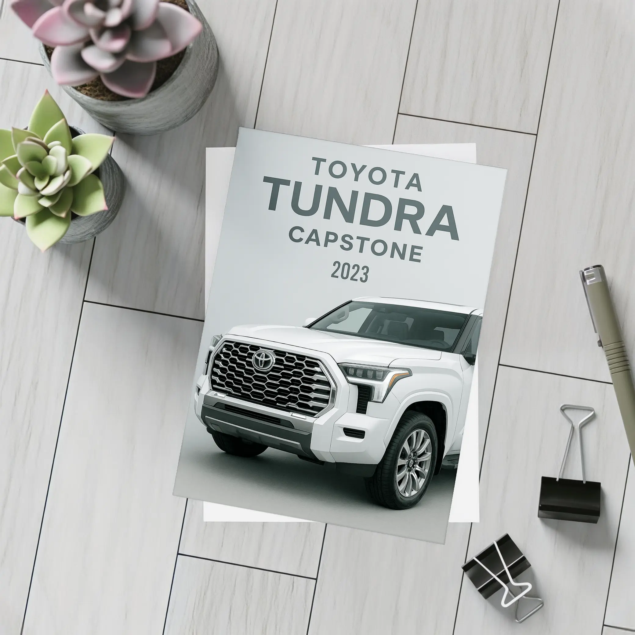 2023 Toyota Tundra Capstone White Truck – Postcards