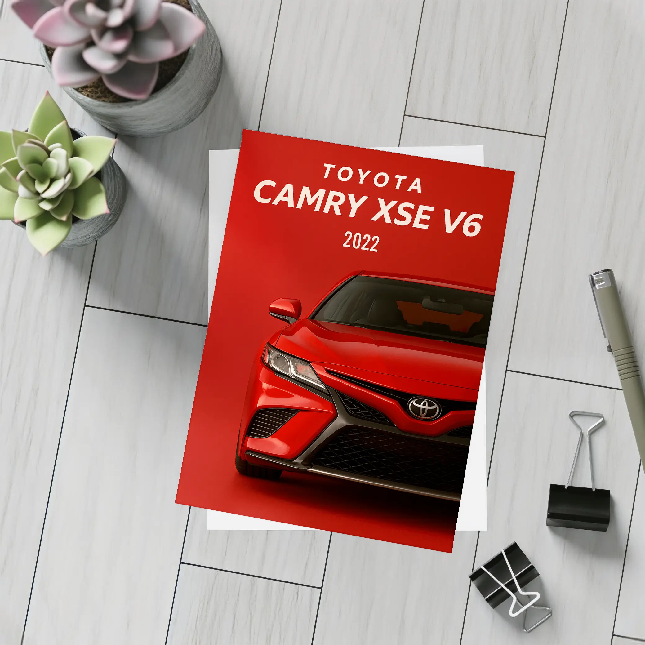 Toyota Camry XSE V6 Red Bold Front – Postcards