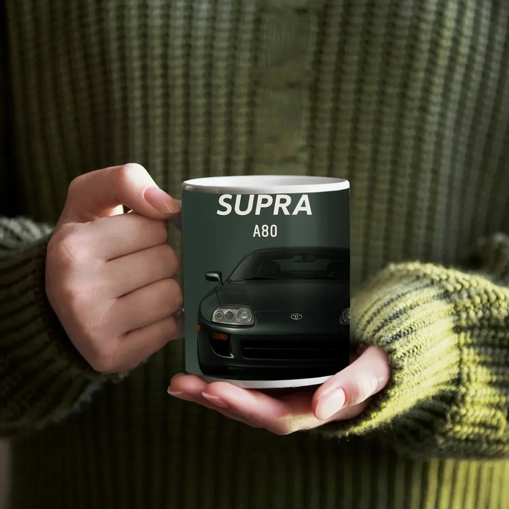 Toyota Supra A80 Dark Green Studio Art – Mugs