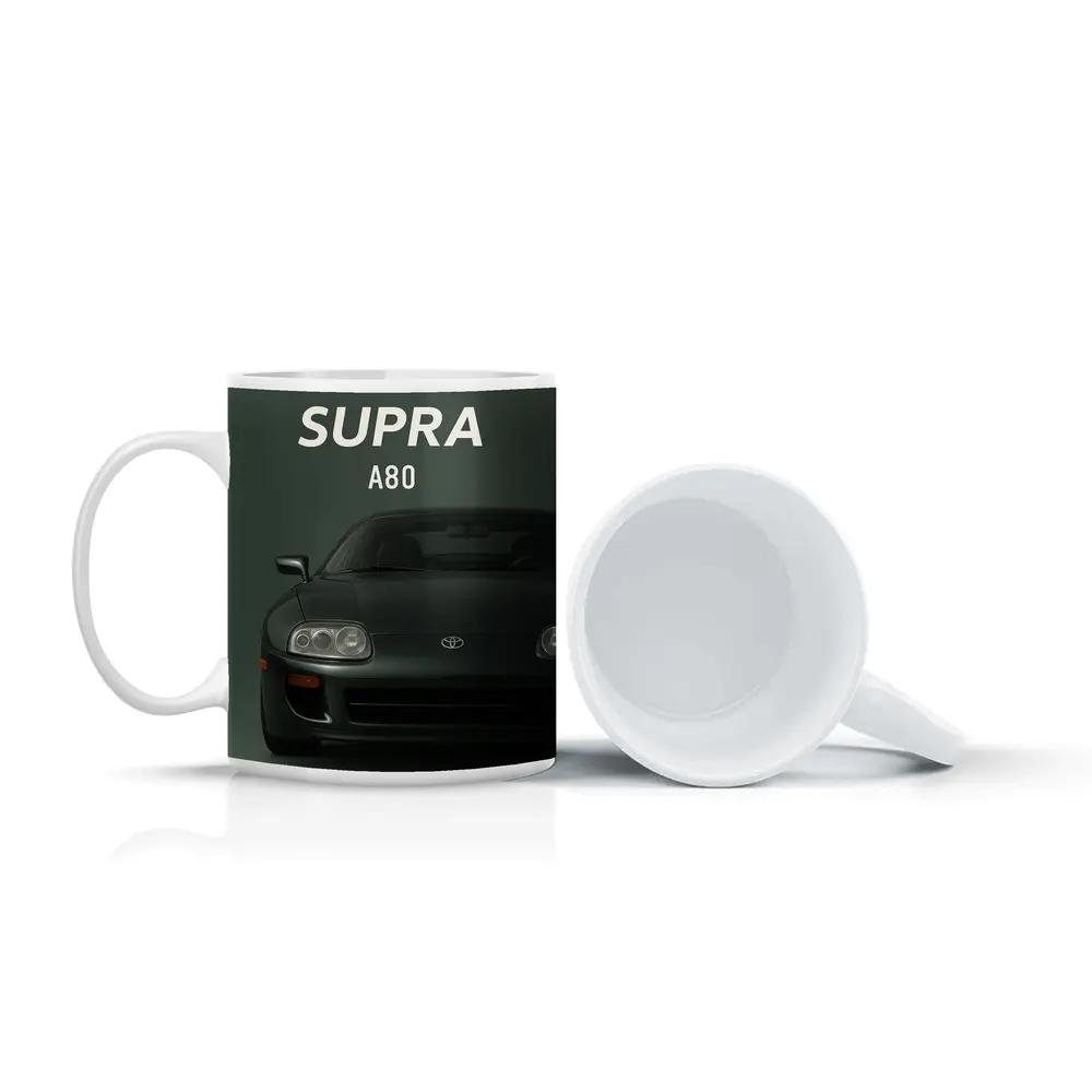 Toyota Supra A80 Dark Green Studio Art – Mugs