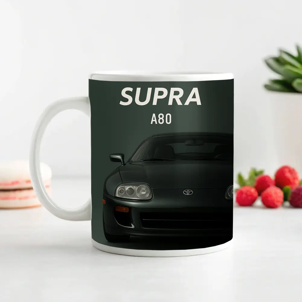 Toyota Supra A80 Dark Green Studio Art – Mugs