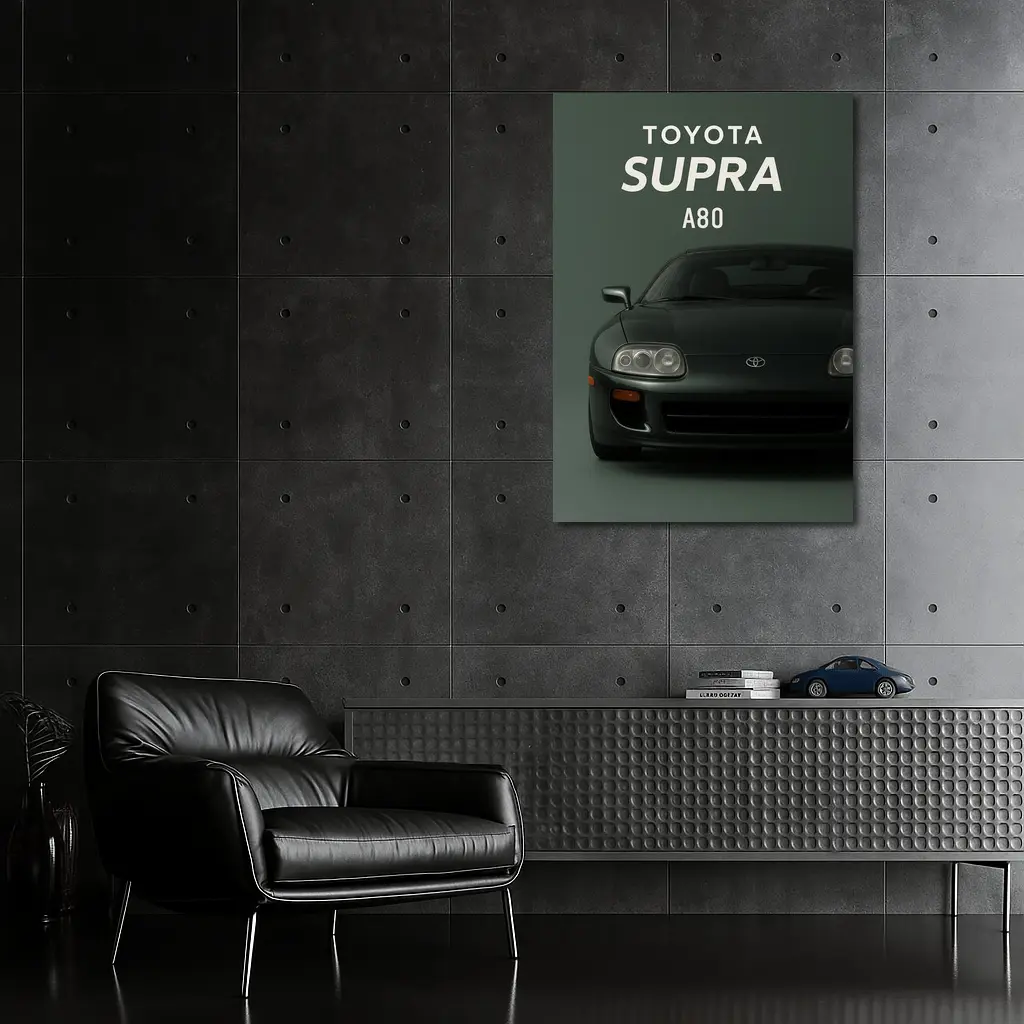 Toyota Supra A80 Dark Green Studio Art – Wall Art